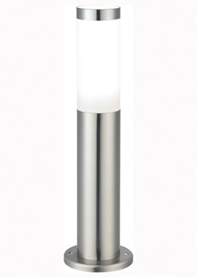  - Stainless Steel Mains-Powered 1 Lamp Outdoor Post Light (H)450mm
