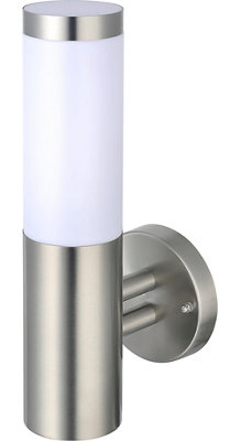  - Hollis Fixed Satin Stainless Steel Mains-Powered Outdoor Wall Light (Dia)7.6Cm