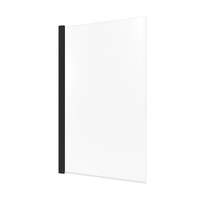 GoodHome Calera Straight Black Bath Screen (W) 850mm (H) 1400mm from B&Q