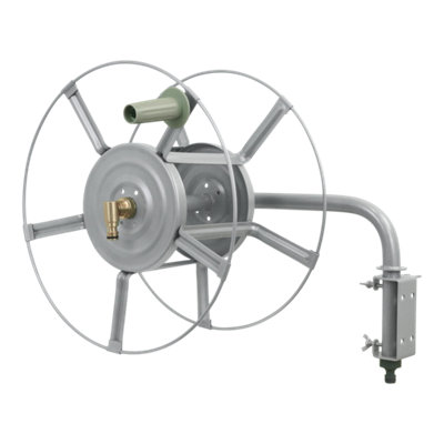 Verve GoodHome Watering Grey Wall-Mounted Empty Hose Reel Without Wheels from B&Q