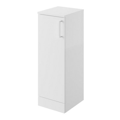 Veleka Gloss White Single Freestanding Bathroom Cabinet (H)81Cm (W)27.5Cm from B&Q