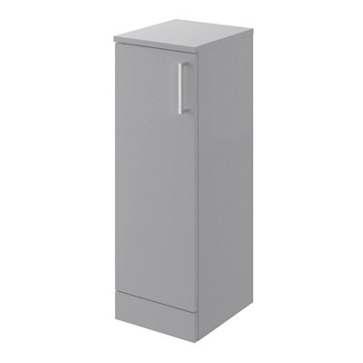 Veleka Gloss Grey Single Freestanding Bathroom Cabinet (H)81Cm (W)27.5Cm from B&Q