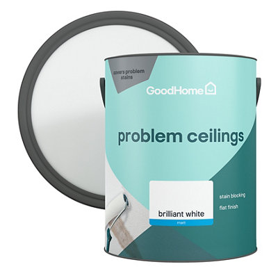 GoodHome Problem Ceilings Brilliant White Matt Ceiling Emulsion Paint5L from B&Q