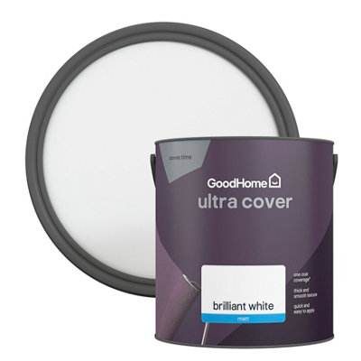 GoodHome Ultra Cover White Matt Wall & Ceiling Emulsion Paint2.5L from B&Q