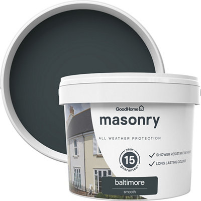 GoodHome Baltimore Smooth Matt Masonry Paint10L Tin from B&Q