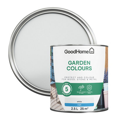 GoodHome Garden Colours White Matt Multi-Surface Paint2.5L from B&Q