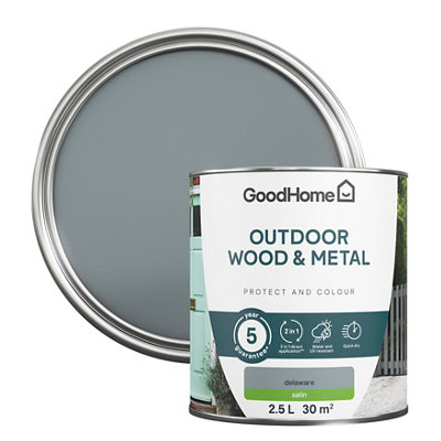 GoodHome Outdoor Delaware Satinwood Multi-Surface Paint2.5L from B&Q
