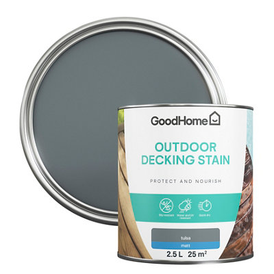 GoodHome Tulsa Matt Quick Dry Decking Wood Stain2.5L from B&Q