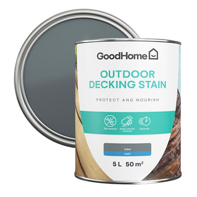 GoodHome Tulsa Matt Quick Dry Decking Wood Stain5L from B&Q
