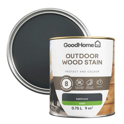 GoodHome Outdoor Baltimore Satin Quick Dry Wood Stain750Ml from B&Q