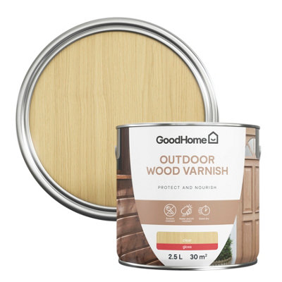 GoodHome Outdoor Clear Gloss Wood Varnish2.5L from B&Q