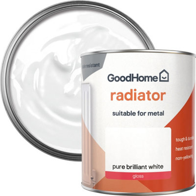 GoodHome Renovation Pure Brilliant White Gloss Multi-Room Radiator & Appliance Paint750Ml from B&Q