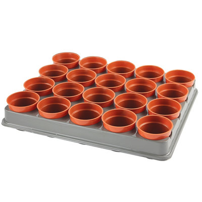 Verve Black & Terracotta Pot & Tray (L)38CmSet from B&Q