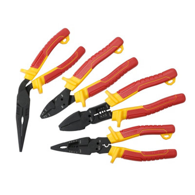 Erbauer 4 Piece Chrome Vanadium Steel Vde Pliers Set E_Pl11 Ergonomic Soft-Grip Grip from B&Q