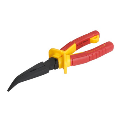 Erbauer 200mm Vde Certified Bent Long Nose Pliers from B&Q