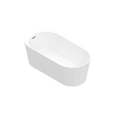 GoodHome Huron Gloss White Acrylic Oval Freestanding Bath (L)1700mm (W)750mm from B&Q