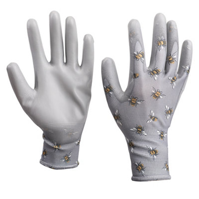 Verve Polyester & Polyurethane Grey Gardening Gloves MediumPair from B&Q
