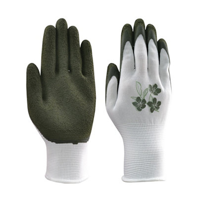 Verve Latex White/green Gardening Gloves SmallPair from B&Q