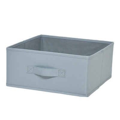 GoodHome Mixxit Light Grey CardboardPolyester (Pes) & Polypropylene (Pp) Foldable Storage Basket (H)14Cm (W)31Cm from B&Q