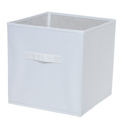 GoodHome Mixxit White CardboardPolyester (Pes) & Polypropylene (Pp) Foldable Storage Basket (H)31Cm (W)31Cm from B&Q