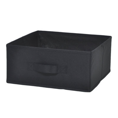 GoodHome Mixxit Black CardboardPolyester (Pes) & Polypropylene (Pp) Foldable Storage Basket (H)14Cm (W)31Cm from B&Q