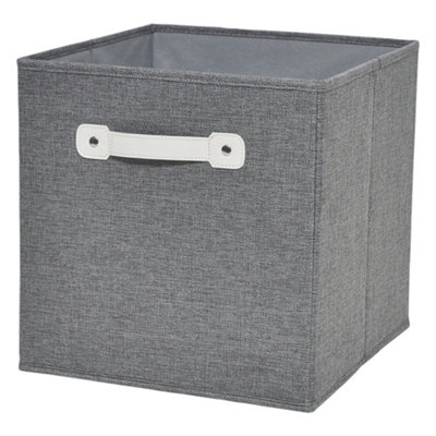 GoodHome Mixxit Grey CardboardPolyester (Pes) & Polypropylene (Pp) Foldable Storage Basket (H)31Cm (W)31Cm from B&Q