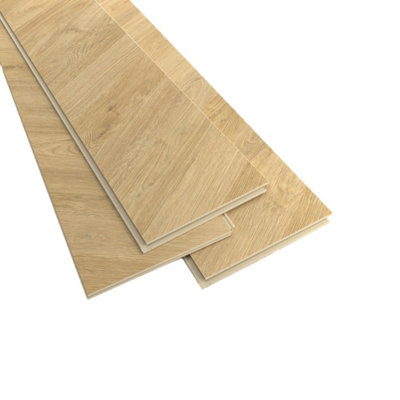 GoodHome Leyton Herringbone Oak Effect Laminate Flooring Sample from B&Q
