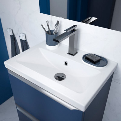 GoodHome Nira Gloss White Rectangular Vanity Basin (W)50.4Cm from B&Q