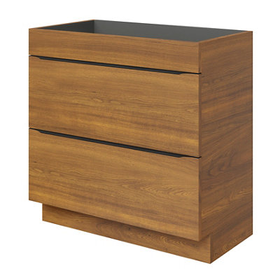 B&Q -  Imandra Matt Walnut Effect Freestanding Bathroom Cabinet (H) 820mm (W) 800mm