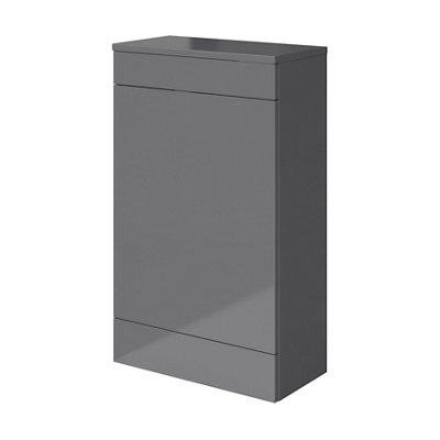 B&Q -  Imandra Gloss Grey Modern Freestanding Toilet Cabinet (H)840mm X (W)500mm