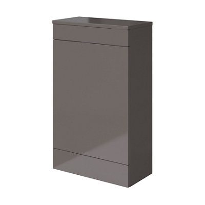 B&Q -  Imandra Gloss Warm Grey Modern Freestanding Toilet Cabinet (H)840mm X (W)500mm