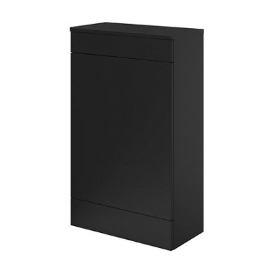 B&Q -  Imandra Matt Black Modern Freestanding Toilet Cabinet (H)840mm X (W)500mm