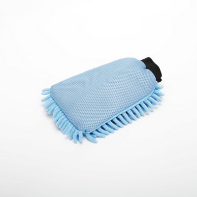 B&Q Microfibre Noodle Wash Mitt Blue