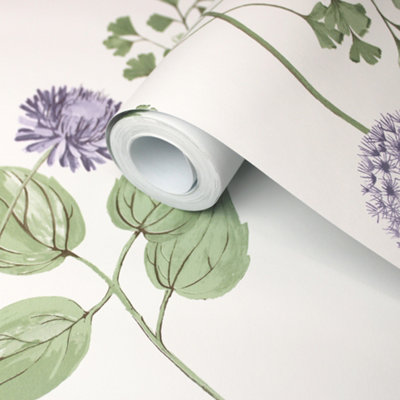 GoodHome Amber Cream Floral Smooth Wallpaper from B&Q