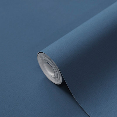 GoodHome Arceau Navy Fabric Effect Textured Wallpaper from B&Q