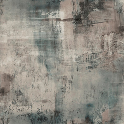 Grandeco Gduk Distressed Limewash Brushed Paint Plaster Effect Elmas Textured WallpaperNeutral Blue from B&Q