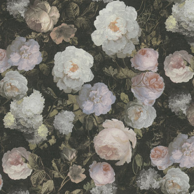GoodHome Serpin Soft Pink Distressed Effect Floral Textured Wallpaper from B&Q