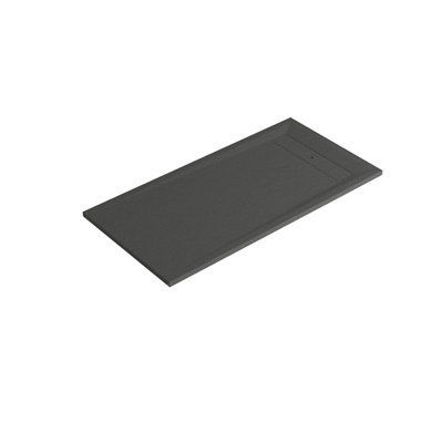 GoodHome Luiro Matt Black Rectangular Reversible Drainer Shower Tray (L)1600mm (W)800mm (H) 38mm from B&Q