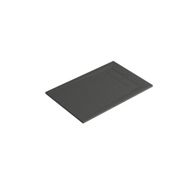 GoodHome Luiro Matt Black Rectangular Reversible Drainer Shower Tray (L)1200mm (W)800mm (H) 32mm from B&Q