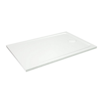 GoodHome Teesta White Rectangular End Drain Shower Tray (L)900mm (W)1200mm (H) 27mm from B&Q