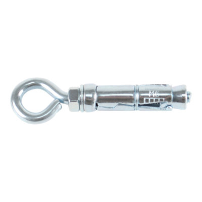 Diall M6 Hex O-Hook Steel Shield Anchor (L)50mmPack Of 2 from B&Q