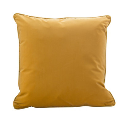 B&Q -  Valgreta Yellow Square Velvet Effect Indoor Cushion(L)43Cm X (W)43Cm