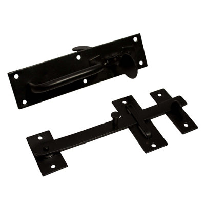 Blooma Suffolk Black Steel Gate Latch(L)45mm from B&Q