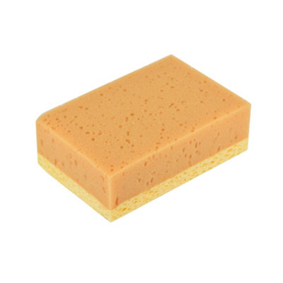 Brown & Yellow Synthetic Sponge Multi-Surface Dish Sponge Scourer from B&Q