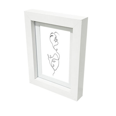 B&Q -  Matt White Pine Effect Plain Single Picture Frame (H)20.6Cm X (W)15.6Cm