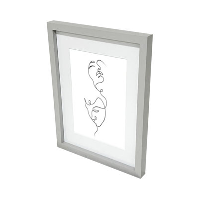 B&Q -  Matt Grey Pine Effect Plain Single Picture Frame (H)42.6Cm X (W)32.6Cm