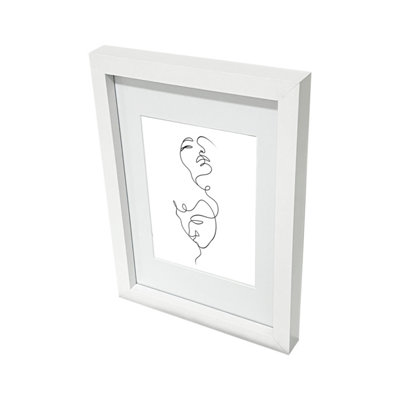 B&Q -  Matt White Pine Effect Plain Single Picture Frame (H)32.3Cm X (W)23.6Cm