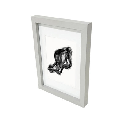 B&Q -  Matt Grey Pine Effect Plain Single Picture Frame (H)29.7Cm X (W)21Cm