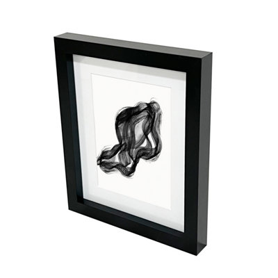B&Q -  Matt Black Pine Effect Plain Single Picture Frame (H)27.6Cm X (W)22.6Cm