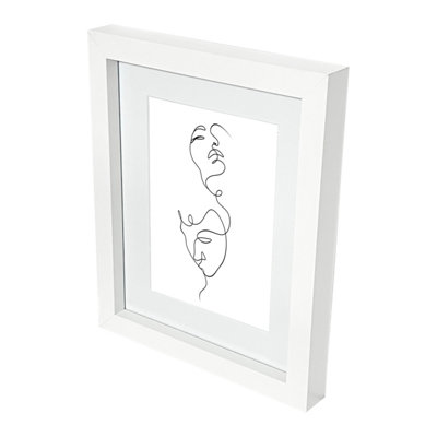 B&Q -  Matt White Pine Effect Plain Single Picture Frame (H)27.6Cm X (W)22.6Cm